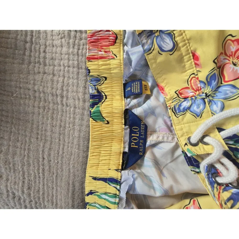 Polo Ralph Lauren Mens Floral Beachwear Swim Trunks size L beach resort cruise